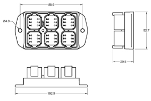 852-892 Assembly Drawing v0 Outline dimensions for the Infinitybox 852-892 Passive CAN Bridge