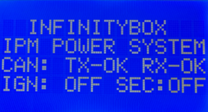 Main status screen on the MASTERCELL NGX inSIGHT display showing CAN bus status and ignition state