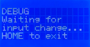 MASTERCELL NGX inSIGHT screen in Messaging Mode showing DEBUG and Waiting for input change
