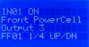 MASTERCELL NGX inSIGHT screen in Messaging Mode showing input 1 on commanding output 3 on the Front POWERCELL, case 1 of 4