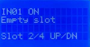 MASTERCELL NGX inSIGHT screen in Messaging Mode showing input 1 on with an empty case slot, slot 2 of 4