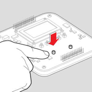 Placing the two plastic spacers over the mounting holes in the MASTERCELL NGX circuit board below the inSIGHT screen